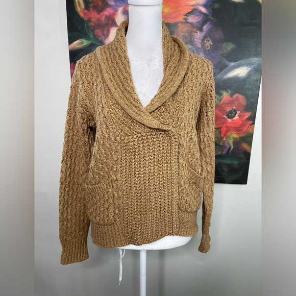 Madewell Shawl-Collar Double Breast Snap Cardigan Cotton Viscose Sz Small Cozy - Picture 4 of 12